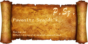 Pavesitz Szalók névjegykártya